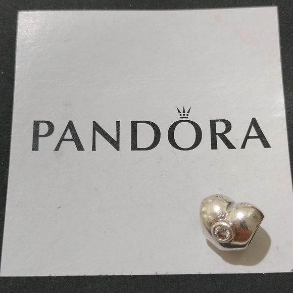 Pandora Heart with Clear CZ Charm 925 ALE 790134CZ - Picture 3 of 6